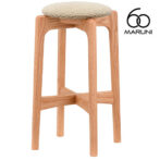 マルニ60＋ maruni60＋ マルニロクマルプラス オーク ハイスツール 58 スツール カウンターチェア 椅子 木製 丸椅子 おしゃれ かわいい 布地 M-01