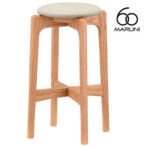 マルニ60＋ maruni60＋ マルニロクマルプラス オーク ハイスツール 58 スツール カウンターチェア 椅子 木製 丸椅子 おしゃれ かわいい 布地 M-02