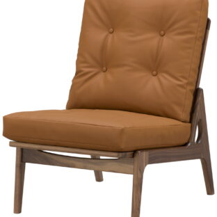 マルニ60 ウォルナットフレーム 肘無し ハイバック アームレスチェア 1シーター 1人掛け シングル ソファ ゼラコート 合成皮革