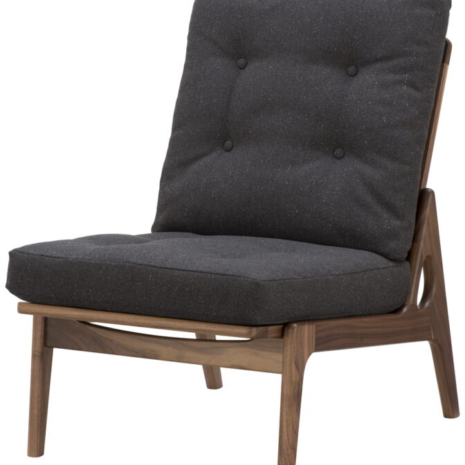 マルニ60 ウォルナットフレーム 肘無し ハイバック アームレスチェア 1シーター 1人掛け シングル ソファ 布地 M-01