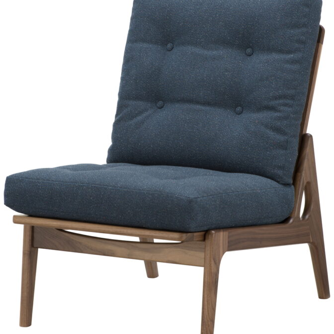 マルニ60 ウォルナットフレーム 肘無し ハイバック アームレスチェア 1シーター 1人掛け シングル ソファ 布地 M-01