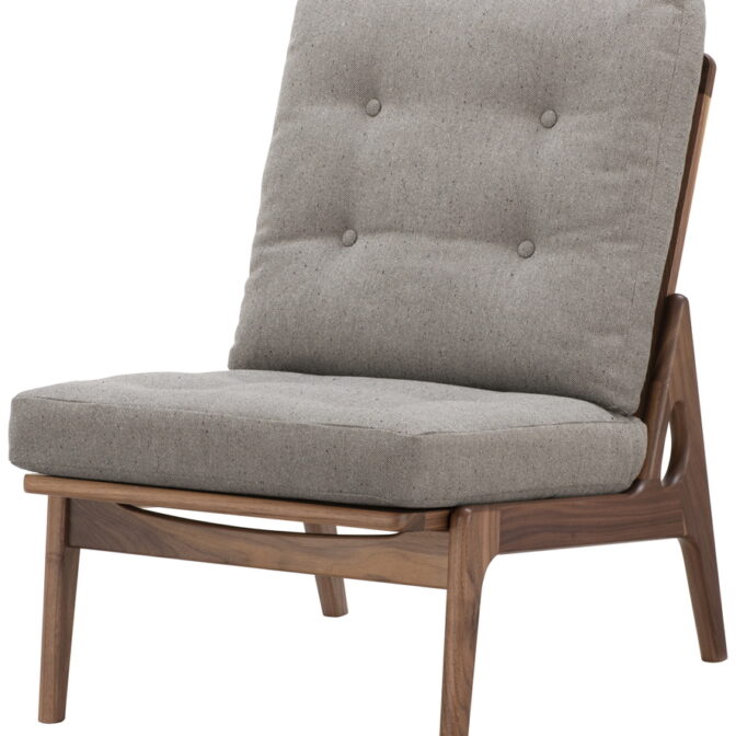 マルニ60 ウォルナットフレーム 肘無し ハイバック アームレスチェア 1シーター 1人掛け シングル ソファ 布地 M-01