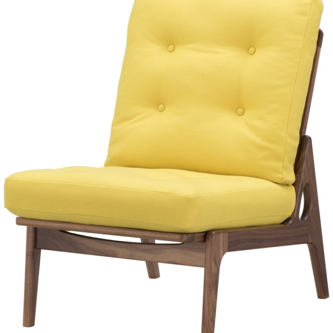 マルニ60 ウォルナットフレーム 肘無し ハイバック アームレスチェア 1シーター 1人掛け シングル ソファ 布地 M-01