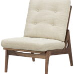 マルニ60 ウォルナットフレーム 肘無し ハイバック アームレスチェア 1シーター 1人掛け シングル ソファ 布地 M-02