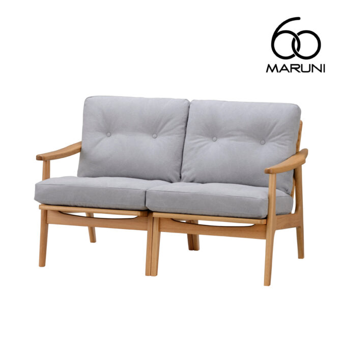 マルニ60 maruni60 マルニロクマル オーク フレームチェア 2シーター ソファ 2人掛け ラブソファー おしゃれ かわいい 布地 M-02