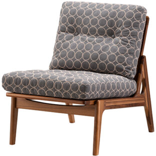 マルニ60 maruni60 ウォルナット 肘無し アームレスチェア 1シーター 1人掛け シングル ソファ 布地 ミナペルホネン タンバリン M-05