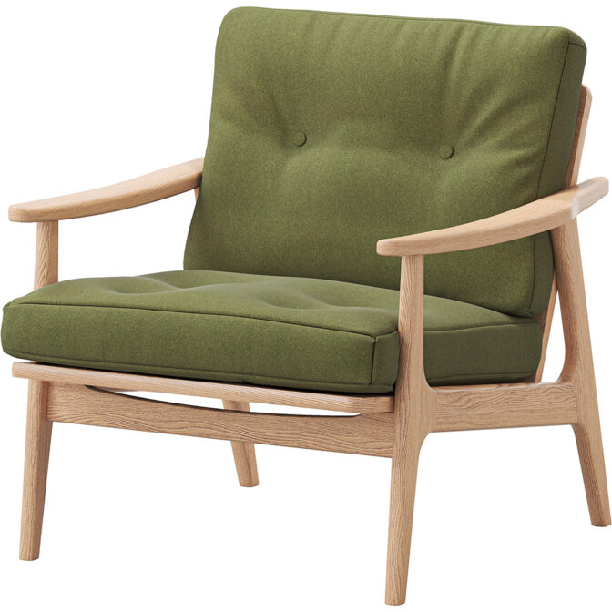 マルニ60＋ maruni60＋ マルニロクマルプラス オークフレーム ワイド1シーター 1人掛け ソファ 布地 M-03 ペット可 ソファー