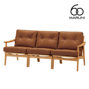 マルニ60 maruni60 マルニロクマル オーク フレームチェア 3シーター ソファ 3人掛け トリプルソファー おしゃれ かわいい ゼラコート ビニールレザー