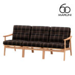 マルニ60 maruni60 マルニロクマル オーク フレームチェア 3シーター ソファ 3人掛け トリプルソファー おしゃれ かわいい 布地 M-01