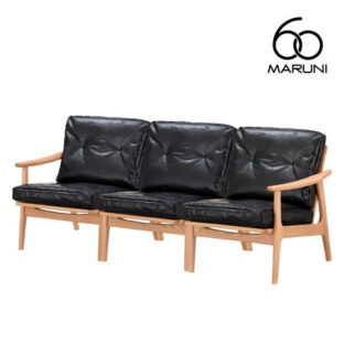 マルニ60 maruni60 マルニロクマル オーク フレームチェア 3シーター ソファ 3人掛け トリプルソファー おしゃれ かわいい オイルレザー 皮革 L-01