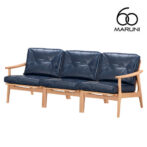 マルニ60 maruni60 マルニロクマル オーク フレームチェア 3シーター ソファ 3人掛け トリプルソファー おしゃれ かわいい オイルレザー 皮革 L-01