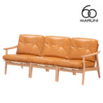 マルニ60 maruni60 マルニロクマル オーク フレームチェア 3シーター ソファ 3人掛け トリプルソファー おしゃれ かわいい オイルレザー 皮革 L-01
