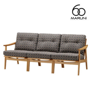 マルニ60 maruni60 マルニロクマル オーク フレームチェア 3シーター ソファ 3人掛け トリプルソファー おしゃれ かわいい  布地 ミナペルホネン タンバリン M-05