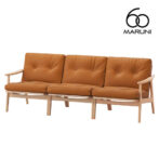 マルニ60 maruni60 マルニロクマル オーク フレームチェア ワイド 3シーター ソファ 3人掛け トリプルソファー おしゃれ かわいい ゼラコート ビニールレザー