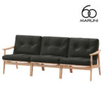 マルニ60 maruni60 マルニロクマル オーク フレームチェア ワイド 3シーター ソファ 3人掛け トリプルソファー おしゃれ かわいい ゼラコート ビニールレザー