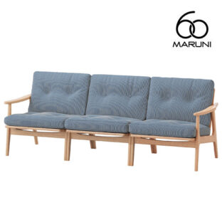 マルニ60 maruni60 マルニロクマル オーク フレームチェア ワイド 3シーター ソファ 3人掛け トリプルソファー おしゃれ かわいい 布地 M-01