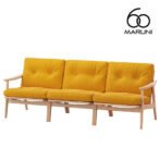 マルニ60 maruni60 マルニロクマル オーク フレームチェア ワイド 3シーター ソファ 3人掛け トリプルソファー おしゃれ かわいい 布地 M-02