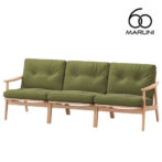 マルニ60 maruni60 マルニロクマル オーク フレームチェア ワイド 3シーター ソファ 3人掛け トリプルソファー おしゃれ かわいい 布地 M-03