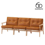マルニ60 maruni60 マルニロクマル オーク フレームチェア ワイド 3シーター ソファ 3人掛け トリプルソファー おしゃれ かわいい オイルレザー 皮革 L-01