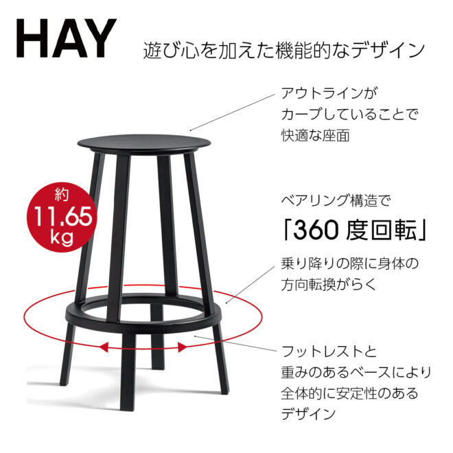 HAY REVOLVER BAR STOOL LOW ヘイ リボルバー バー スツール